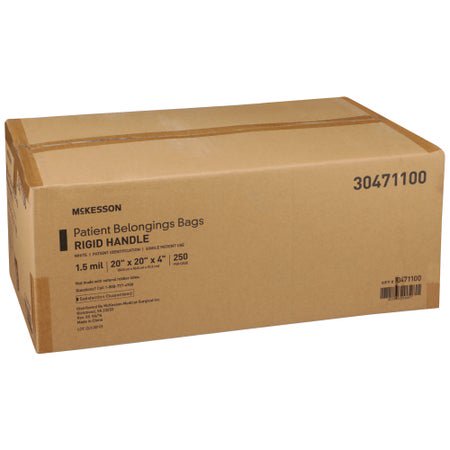 Patient Belongings Bag McKesson 4 X 20 X 20 Inch Polyethylene Snap Closure White