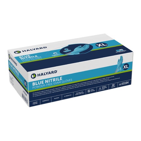 Exam Glove Blue Nitrile® X-Large 90 per Box NonSterile Nitrile Standard Cuff Length Textured Fingertips Blue Not Rated