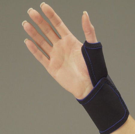 Thumb Splint Thermo-Form Large Hook and Loop Closure Left Hand Black