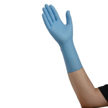Exam Glove Flexam® X-Large 50 per Box Sterile Single Nitrile Extended Cuff Length Textured Fingertips Blue Chemo Tested