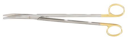 Dissecting Scissors Miltex® Carb-N-Sert® Metzenbaum-Nelson 9 Inch Length OR / Surgical Grade German Stainless Steel / Tungsten Carbide NonSterile Finger Ring Handle Curved Blunt Tip / Blunt Tip