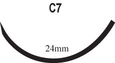 Absorbable Suture with Needle LOOK® Plain Gut C-7 3/8 Circle Reverse Cutting Needle Size 3-0 Monofilament