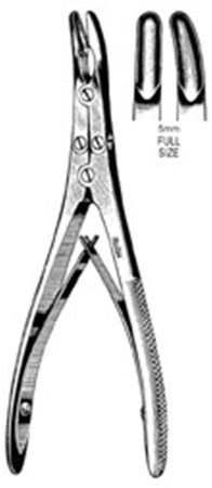 General Purpose Rongeur Ruskin Straight Hollow Tips Spring-Loaded Plier Type Handle 7-1/4 Inch Length