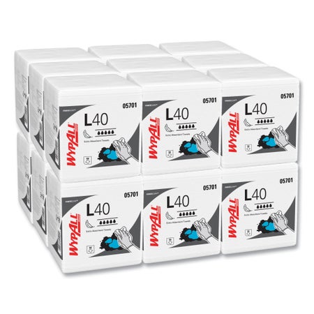 Multipurpose Task Wipe WypAll® L40 Light Duty 56 Count Poly Pack 12 X 12-1/2 Inch NonSterile Disposable