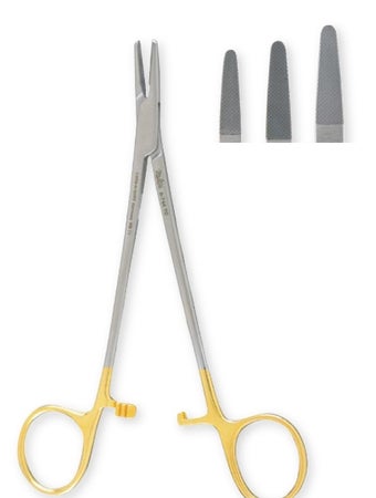 Needle Holder Mayo-Hegar 6 Inch Length Serrated Jaws Finger Ring Handle
