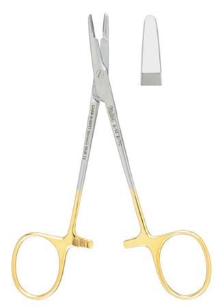 Needle Holder Olsen-Hegar 4-3/4 Inch Length Smooth Jaws Finger Ring Handle