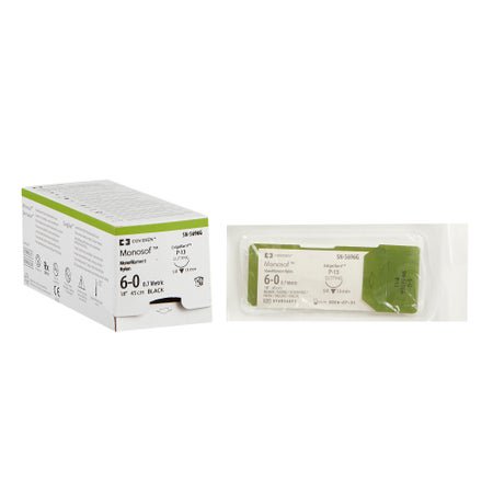 Nonabsorbable Suture with Needle Monosof™ Nylon P-13 3/8 Circle Precision Reverse Cutting Needle Size 6-0 Monofilament