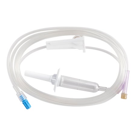Primary IV Administration Set Kawasumi™ Gravity 1 Port 10 Drops / mL Drip Rate Without Filter 84 Inch Tubing Solution Without Flow Regulator