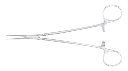 Hemostatic Forceps Miltex® Adson 7-1/4 Inch Length OR / Surgical Grade German Stainless Steel NonSterile Locking Finger Ring Handle Straight Serrated Tips