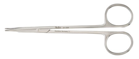 Tenotomy Scissors Miltex® Kleinert-Kutz 4-7/8 Inch Length OR / Surgical Grade German Stainless Steel NonSterile Finger Ring Handle Curved, Rounded Sharp Tip / Sharp Tip