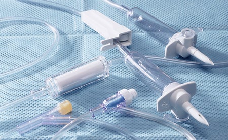 Secondary IV Administration Set Kawasumi™ Gravity Without Ports 20 Drops / mL Drip Rate Without Filter 40 Inch Tubing Solution