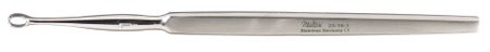 Dermal Curette Miltex® Piffard 5-1/2 Inch Length Flat Handle Size 0 Tip Straight Fenestrated Oval Tip