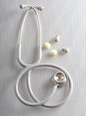 General Exam Stethoscope Gray 1-Tube 28 Inch Tube Double Sided Chestpiece