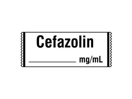 Drug Label Shamrock Syringe Label CEFAZOLIN / _____ mg / mL White 1/2 X 1 Inch