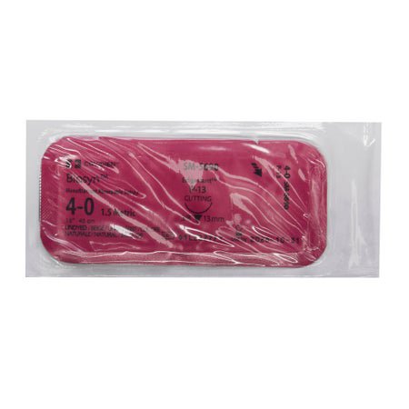 Absorbable Suture with Needle Biosyn™ Polyester P-13 3/8 Circle Precision Reverse Cutting Needle Size 4-0 Monofilament