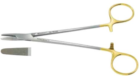 Needle Holder Masson 10-1/2 Inch Length Serrated Jaws Finger Ring Handle