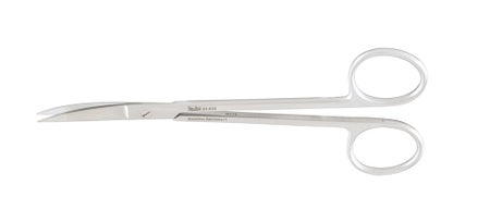 Ear / Nasal Scissors Miltex® Joseph 5-3/4 Inch Length OR / Surgical Grade German Stainless Steel NonSterile Finger Ring Handle Curved Sharp Tip / Sharp Tip