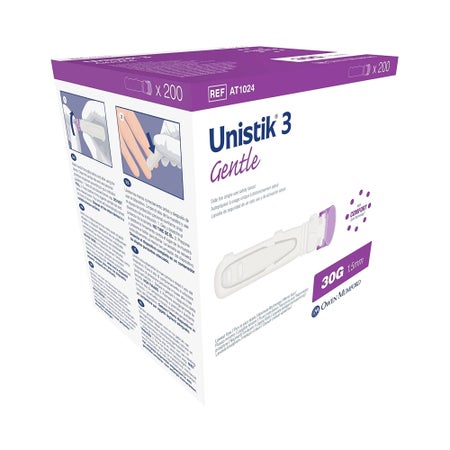 Safety Lancet Unistik 3 28 Gauge Retractable Push Button Activation Finger