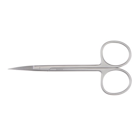 Iris Scissors McKesson Argent™ 4-1/2 Inch Length OR / Surgical Grade Stainless Steel Finger Ring Handle Curved Sharp Tip / Sharp Tip