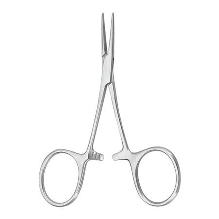Mosquito Forceps McKesson Argent™ Hartmann 3-1/2 Inch Length OR / Surgical Grade German Stainless Steel NonSterile Locking Finger Ring Handle Straight Serrated Tips