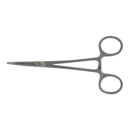 Hemostatic Forceps McKesson Argent™ Crile 5-1/2 Inch Length OR / Surgical Grade German Stainless Steel NonSterile Locking Finger Ring Handle Curved Serrated Tips