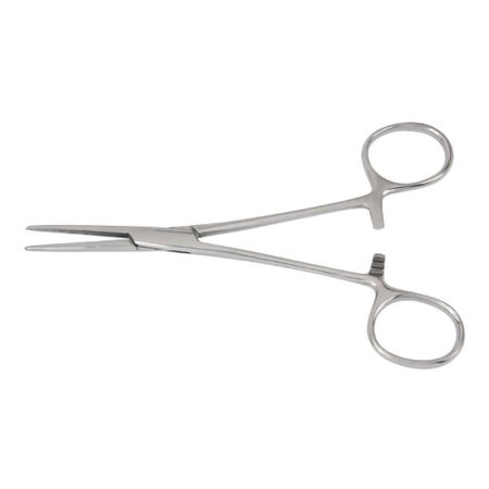 Hemostatic Forceps McKesson Crile 6-1/4 Inch Length Floor / Office Grade Pakistani Stainless Steel NonSterile Locking Finger Ring Handle Straight Serrated Tips