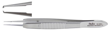 Suture Forceps Miltex® Castroviejo 4 Inch Length OR / Surgical Grade German Stainless Steel NonSterile NonLocking Thumb Handle Straight 1 X 2 Teeth