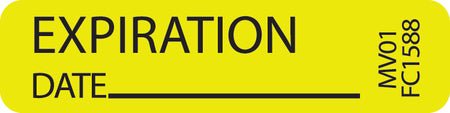 Pre-Printed Label Barkley® Auxiliary Label Chartreuse Expiration Date Black Quality Control Label 1-1/4 X 5/16 Inch
