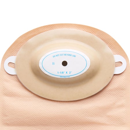 Ostomy Pouch Nu-Flex™ Nu-Comfort™ Two-Piece System Oval B, Convex, Trim to Fit 1-1/8 to 2 Inch Stoma Drainable