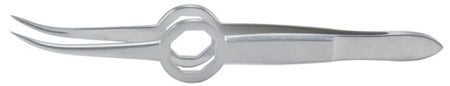 Foreign Body Forceps Miltex® Schaaf 3-3/4 Inch Length OR / Surgical Grade German Stainless Steel NonSterile NonLocking Thumb Handle Straight Sharp Tips with Groove