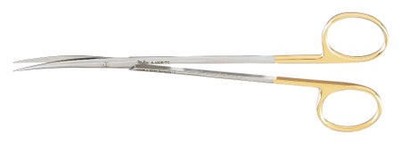 Dissecting Scissors Miltex® Carb-N-Sert® Metzenbaum 7 Inch Length OR / Surgical Grade German Stainless Steel / Tungsten Carbide NonSterile Finger Ring Handle Curved Sharp Tip / Sharp Tip