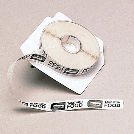 Pre-Printed Label Barkley® Auxiliary Label White Paper Take With Food Black Safety and Instructional 8-1/2 X 11 Inch