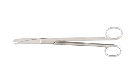 Dissecting Scissors Miltex® Sims 8 Inch Length OR / Surgical Grade German Stainless Steel NonSterile Finger Ring Handle Curved Sharp Tip / Blunt Tip