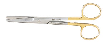 Dissecting Scissors Miltex® Mayo 5-1/2 Inch Length OR / Surgical Grade German Stainless Steel / Tungsten Carbide NonSterile Finger Ring Handle Straight, Beveled Blunt Tip / Blunt Tip