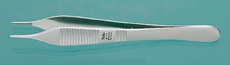 Dressing Forceps Miltex® Economy Grade Adson 4-3/4 Inch Length Floor / Office Grade Pakistani Stainless Steel NonSterile NonLocking Thumb Handle Straight Serrated Tips