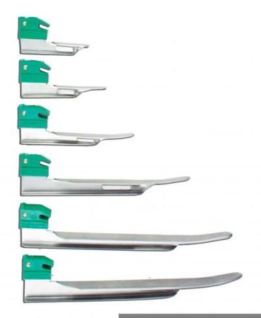 Laryngoscope Blade GreenLine® Miller Type Fiberoptic Light Newborn Sterile