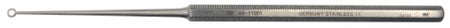 Ear Curette BR Surgical Buck 6-1/2 Inch Length Octagonal Handle Size 1 Tip Straight Fenestrated Round Tip