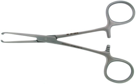 Tissue Forceps BR Surgical Allis 7-1/4 Inch Length OR / Surgical Grade German Stainless Steel NonSterile Locking Finger Ring Handle Straight 5 X 6 Teeth