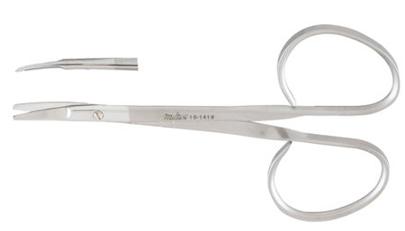 Iris Utility Scissors Miltex® 3-3/4 Inch Length OR / Surgical Grade German Stainless Steel NonSterile Finger Ring Handle Curved Blunt Tip / Blunt Tip