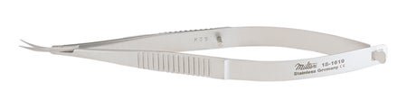 Micro Iris Scissors Miltex® 4 Inch Length OR / Surgical Grade German Stainless Steel NonSterile Thumb Handle Curved Sharp Tip / Sharp Tip