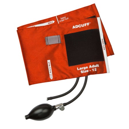 Reusable Blood Pressure Cuff and Bulb Adcuff™ 34 to 50 cm Arm Nylon Cuff Large Adult Cuff