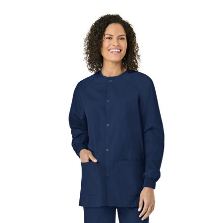 Warm-Up Jacket Fashion Blend® Navy Blue Large Hip Length 55% Polyester / 45% Cotton Reusable