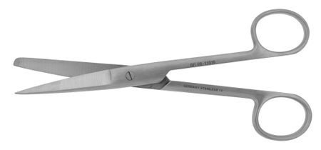 Operating Scissors BR Surgical 5-1/2 Inch Length OR / Surgical Grade German Stainless Steel NonSterile Finger Ring Handle Straight Sharp Tip / Blunt Tip
