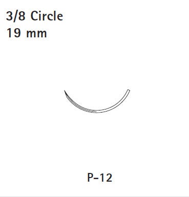 Absorbable Suture with Needle Covidien™ Chromic Gut P-12 3/8 Circle Precision Reverse Cutting Needle Size 4-0 Monofilament