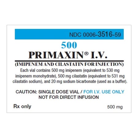 Primaxin® Imipenem / Cilastatin Sodium 500 mg - 500 mg Intravenous Injection 10 mL