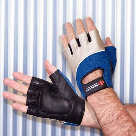 Impact Glove Rolyan® Workhard™ Half Finger Medium Black / Blue / Gray Left Hand