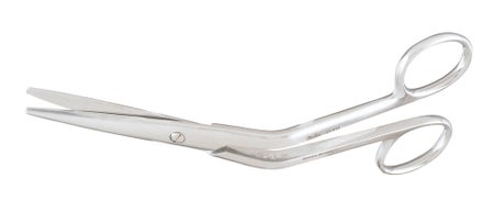 Dorsal Scissors Miltex® Cottle 6-1/2 Inch Length OR / Surgical Grade German Stainless Steel NonSterile Finger Ring Handle Angled, Rounded Blunt Tip / Blunt Tip