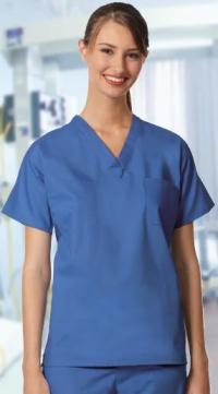 Scrub Shirt Fashionblend® Medium Cranberry 2 Pockets Short Sleeve Unisex