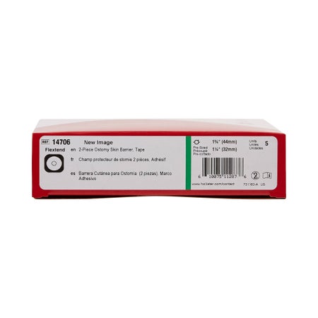 Ostomy Barrier New Image™ Flextend™ Precut, Extended Wear Adhesive Tape 44 mm Flange Green Code System Hydrocolloid 1-1/4 Inch Opening