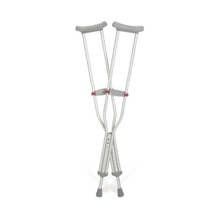 Underarm Crutches Red Dot® Tall Adult 5 Foot 10 Inch to 6 Foot 6 Inch User Height Aluminum Frame 275 lbs. Weight Capacity